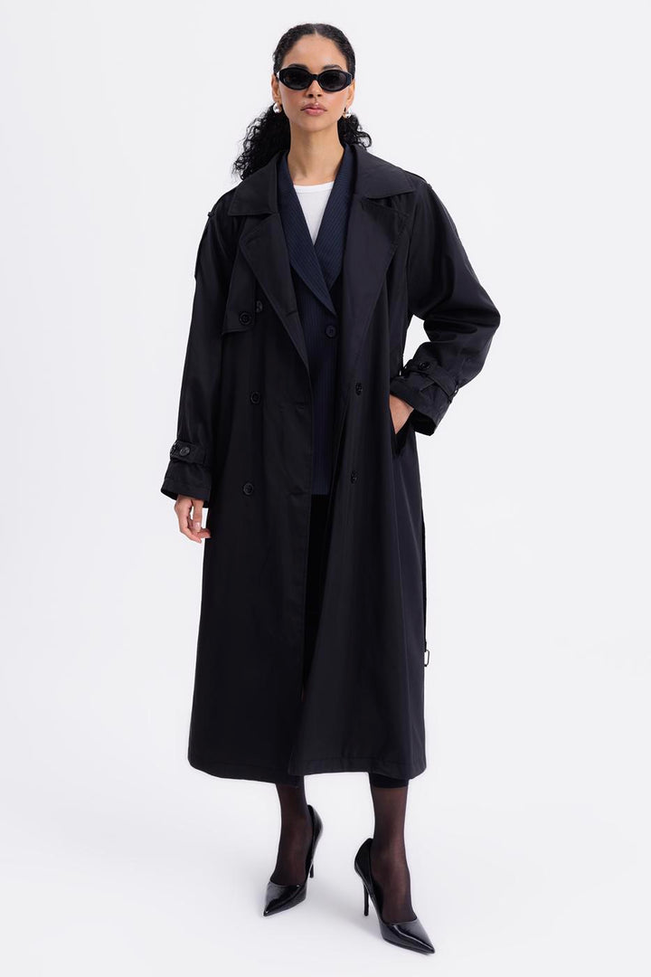 BSL Women Water Repellent Oversize Lined Trench Coat - Prince Albert