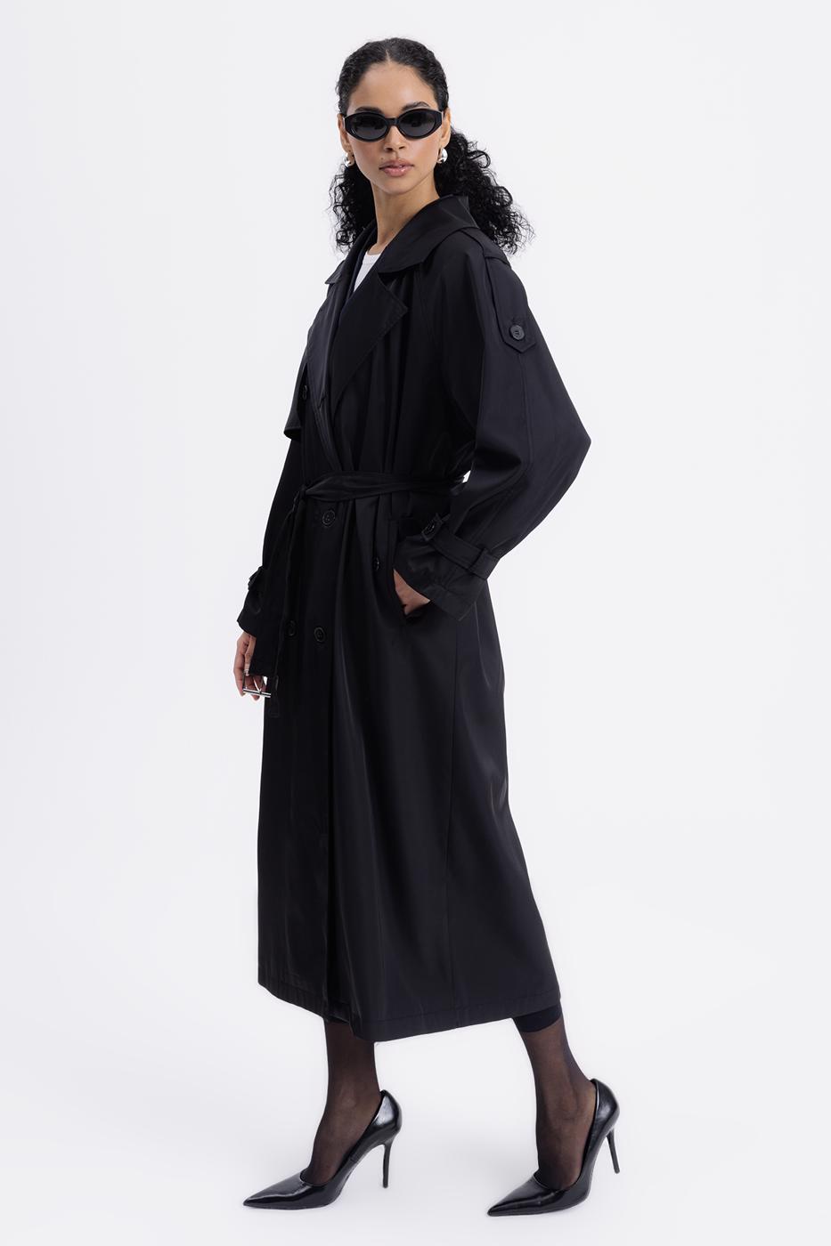 BSL Women Water Repellent Oversize Lined Trench Coat - Prince Albert
