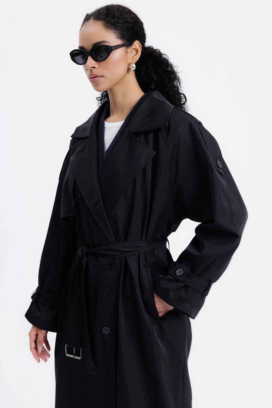 BSL Women Water Repellent Oversize Lined Trench Coat - Prince Albert