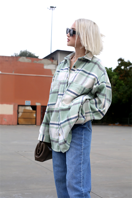MDX Water Green Oversized Women's Lumberjack Shirt MG1589 - Florence-Graham
