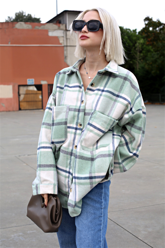 MDX Water Green Oversized Women's Lumberjack Shirt MG1589 - Florence-Graham