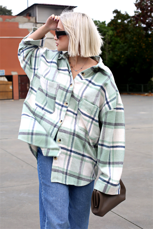MDX Water Green Oversized Women's Lumberjack Shirt MG1589 - Florence-Graham