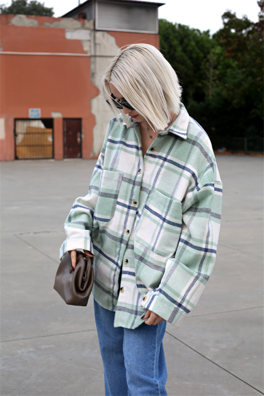 MDX Water Green Oversized Women's Lumberjack Shirt MG1589 - Florence-Graham