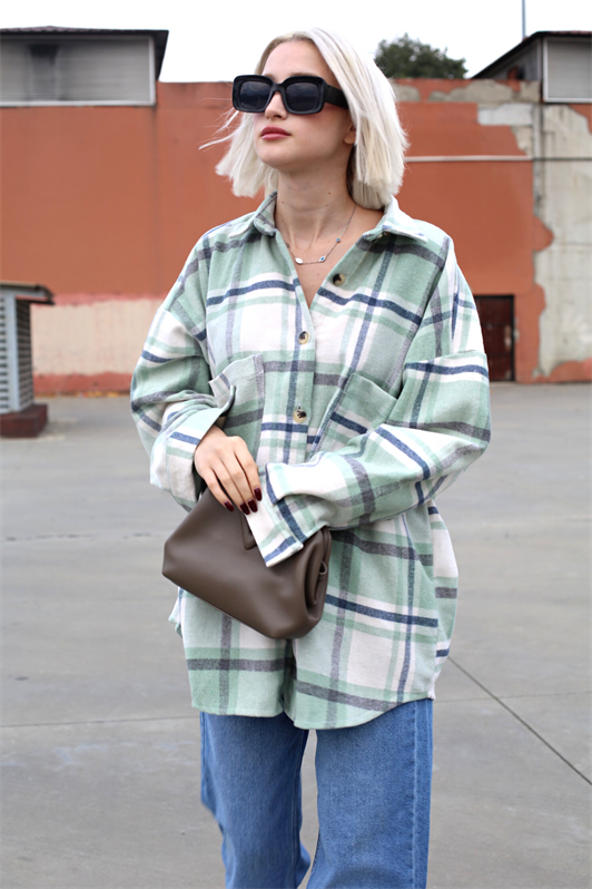 MDX Water Green Oversized Women's Lumberjack Shirt MG1589 - Florence-Graham