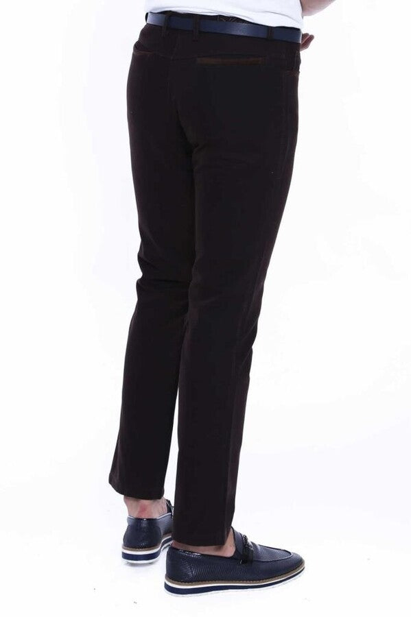 WSS Suede Brown Men Jeans  - Singen