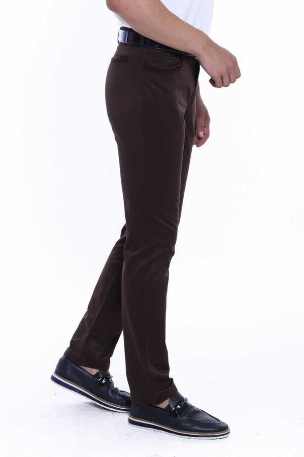WSS Suede Dark Brown Men Jeans  - Singen