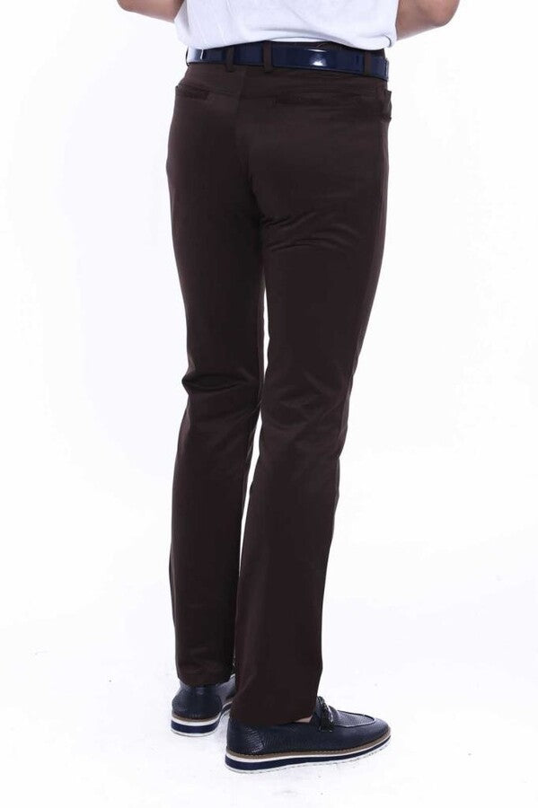 WSS Suede Dark Brown Men Jeans  - Singen