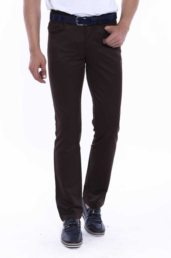 WSS Suede Dark Brown Men Jeans  - Singen
