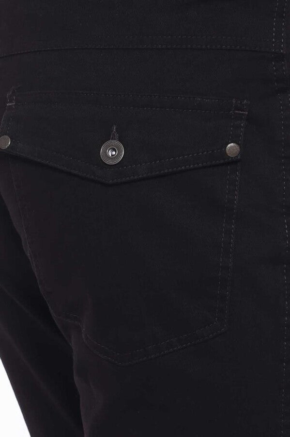 WSS Suede Flap Pockets Plain Dark Brown Men Pants  - Brovary