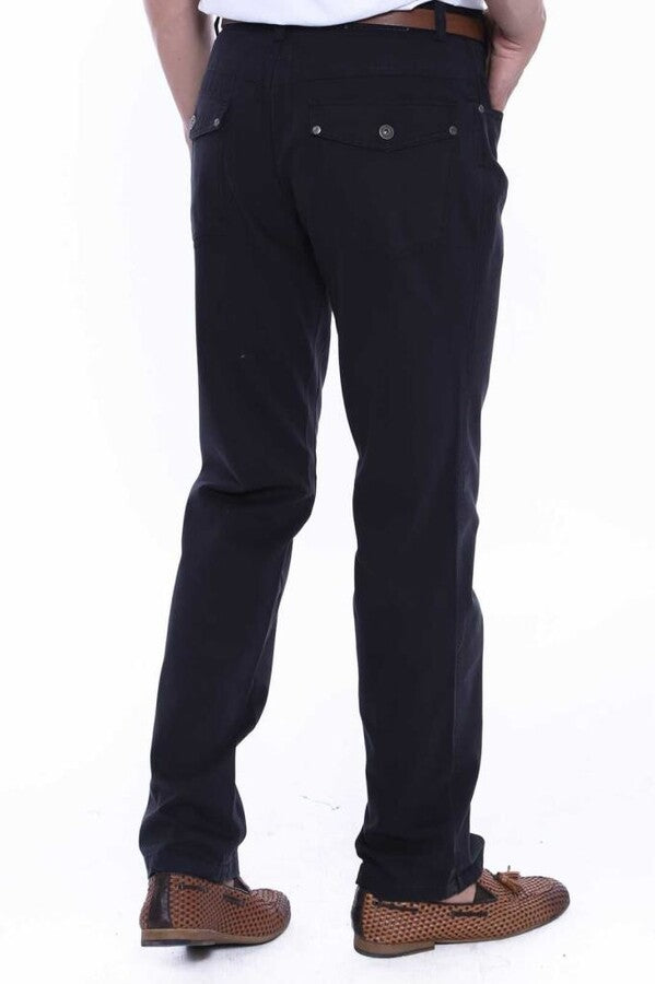 WSS Suede Plain Covered Pocket Black Men Pants  - Lugoj