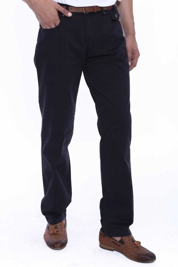 WSS Suede Plain Covered Pocket Black Men Pants  - Lugoj