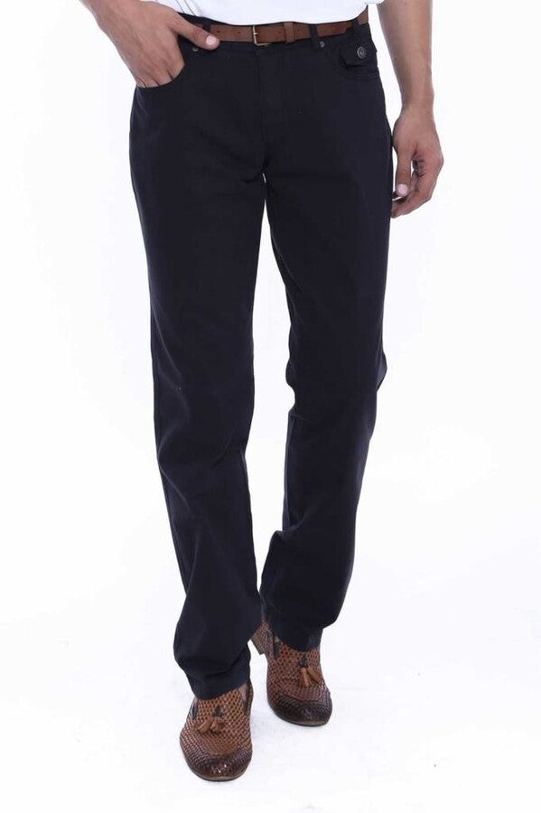 WSS Suede Plain Covered Pocket Black Men Pants  - Lugoj