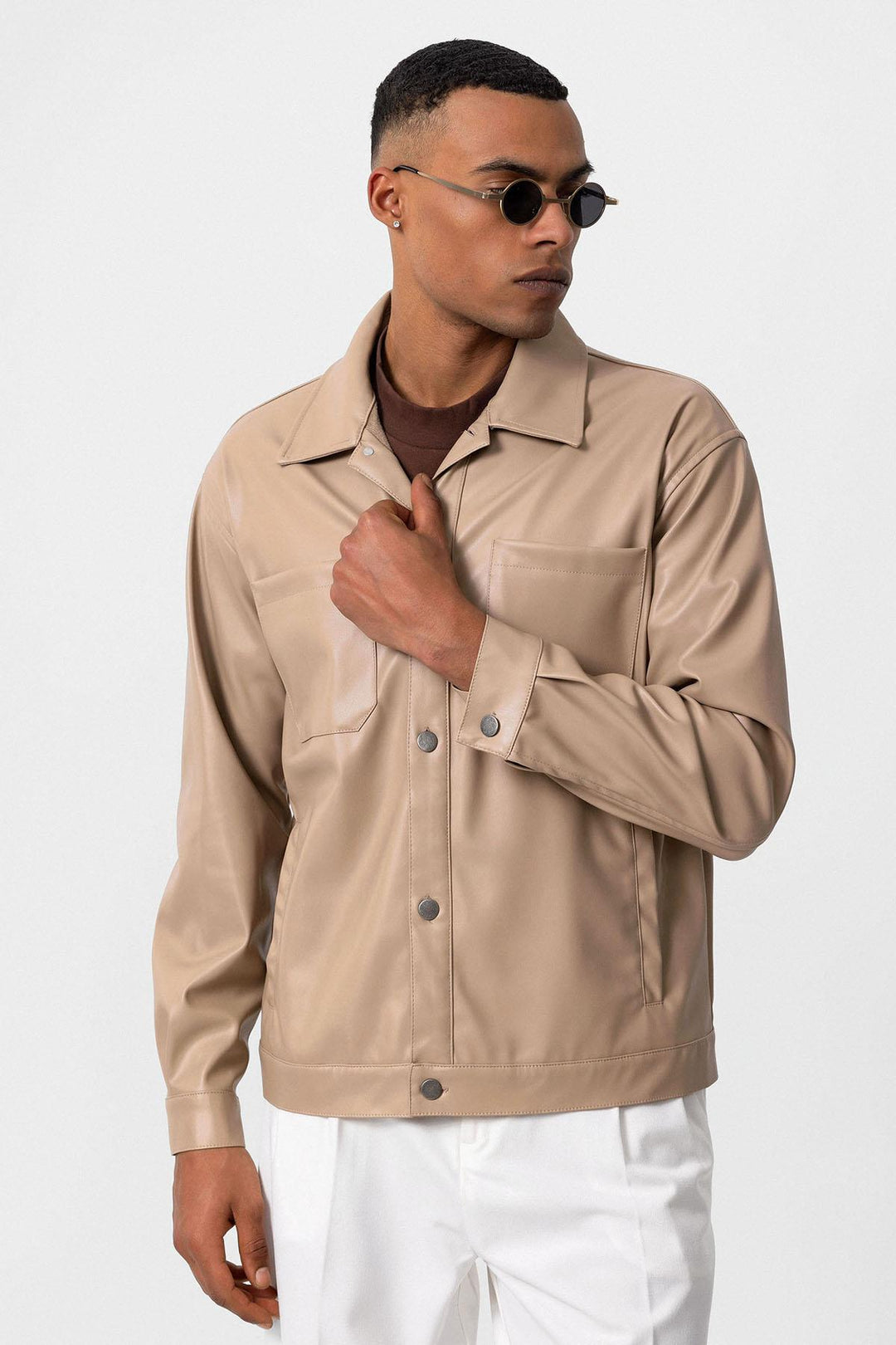 ANT Faux Leather Men's Thin Coat - Rouyn-Noranda