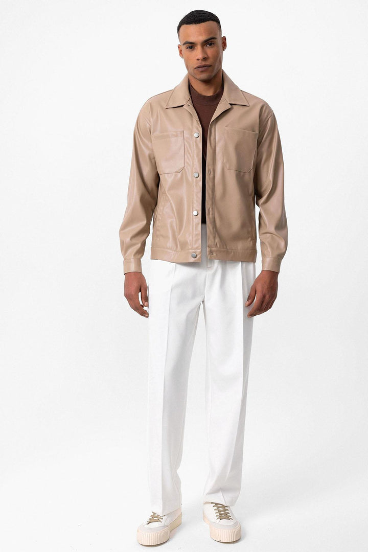 ANT Faux Leather Men's Thin Coat - Rouyn-Noranda