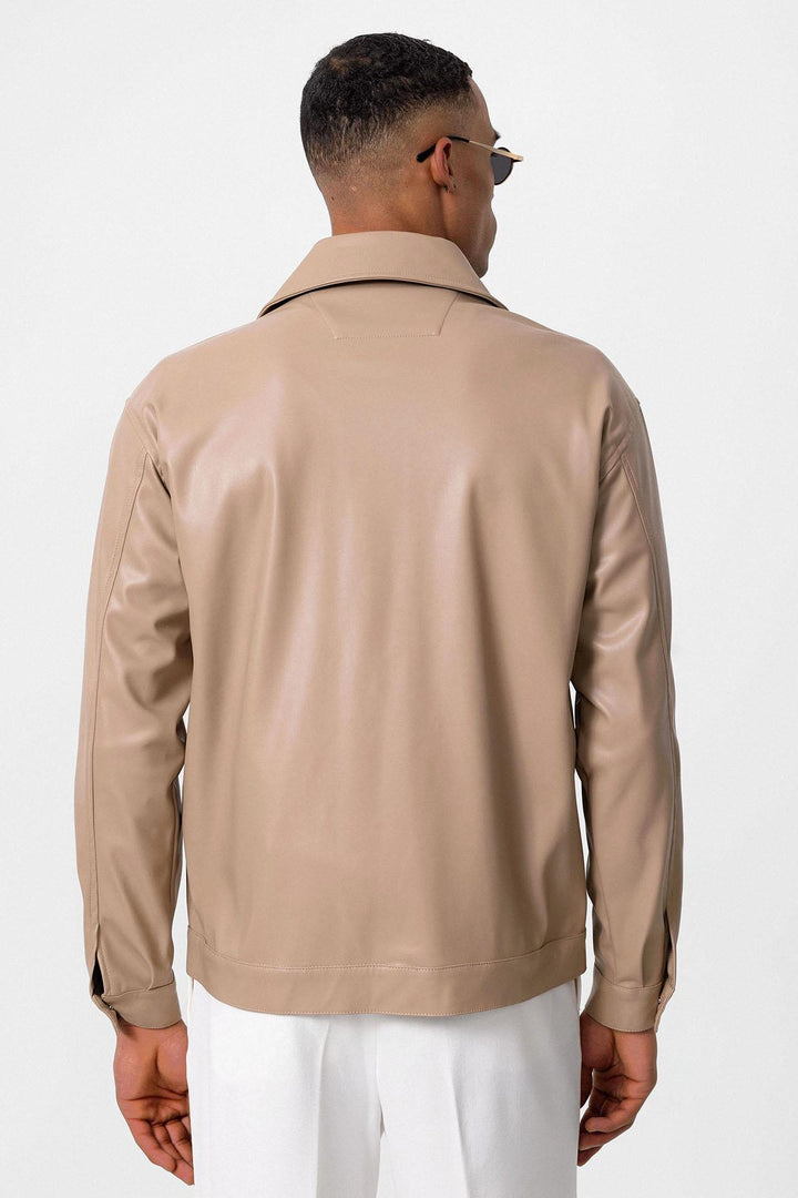 ANT Faux Leather Men's Thin Coat - Rouyn-Noranda