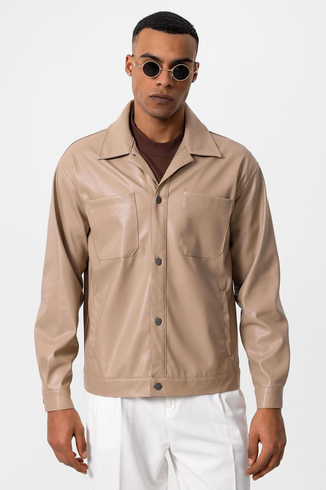 ANT Faux Leather Men's Thin Coat - Rouyn-Noranda
