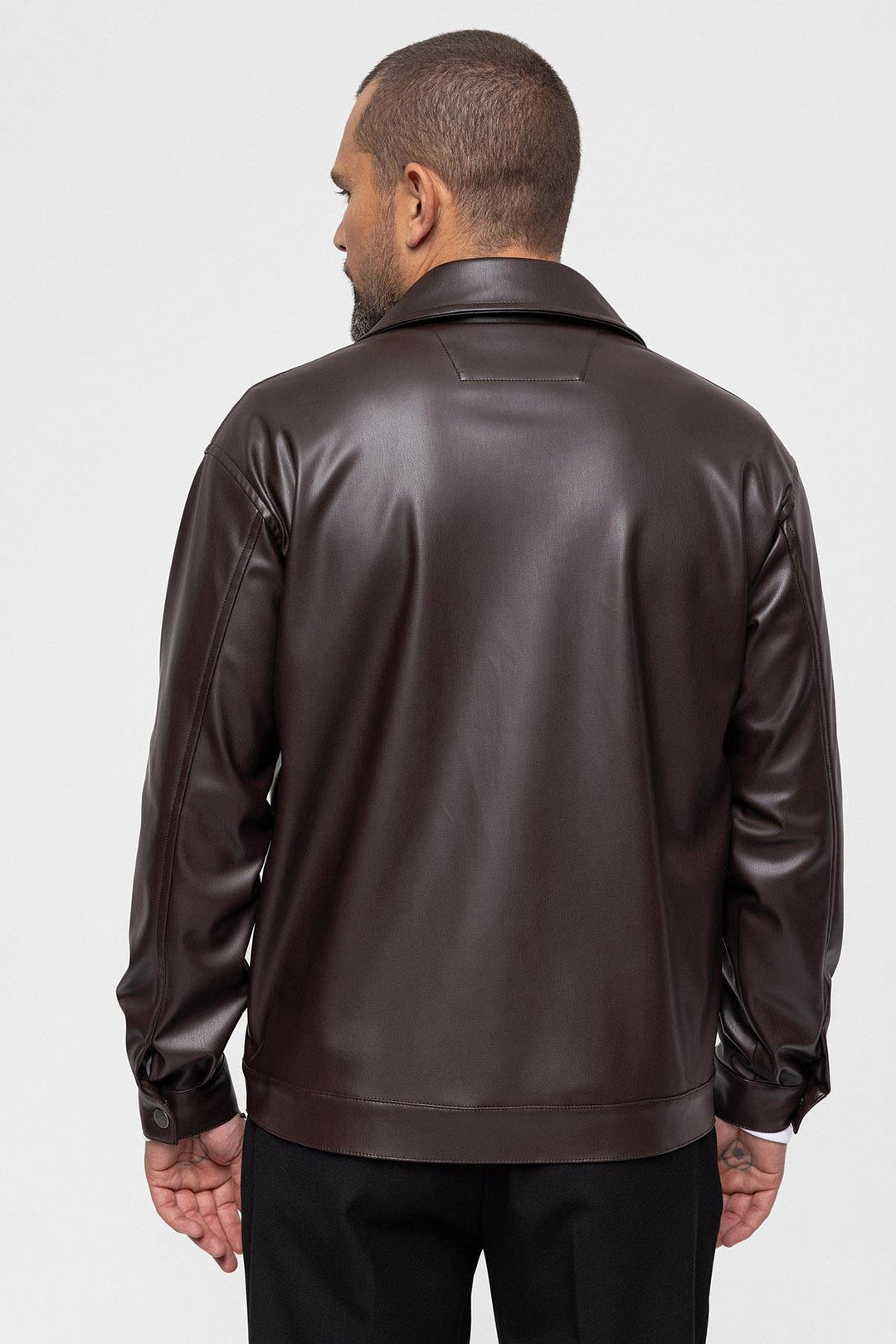 ANT Faux Leather Men's Thin Coat - Cedar Park