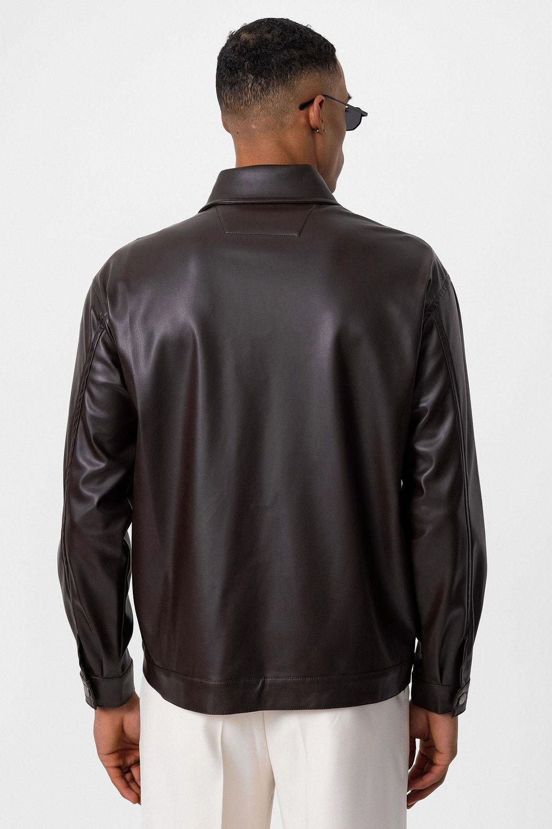ANT Faux Leather Men's Thin Coat - Cedar Park
