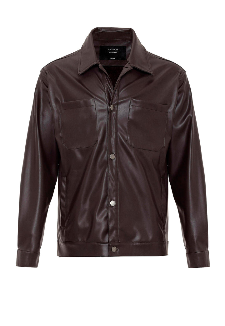 ANT Faux Leather Men's Thin Coat - Cedar Park