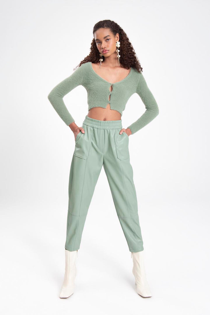 BSL Women Faux leather jogger pants - Town Country