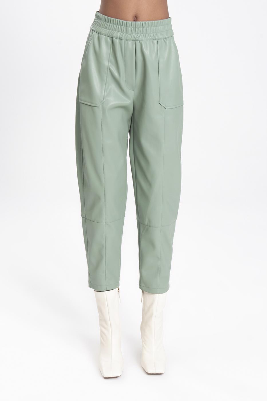 BSL Women Faux leather jogger pants - Town Country