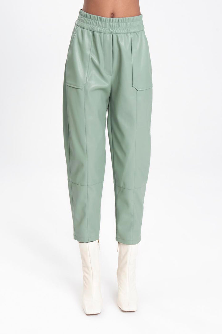 BSL Women Faux leather jogger pants - Town Country