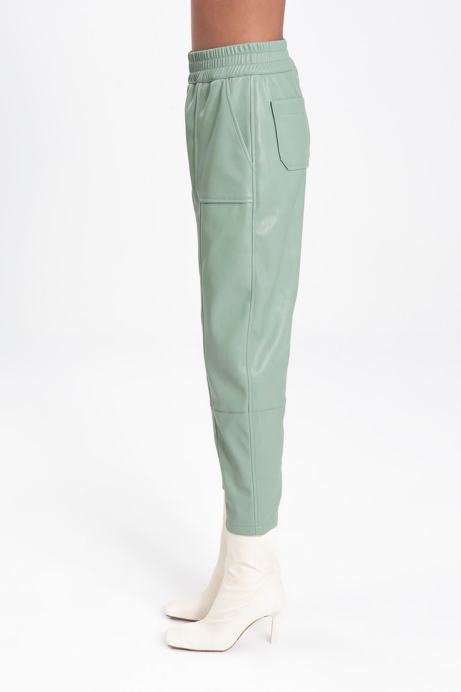BSL Women Faux leather jogger pants - Town Country