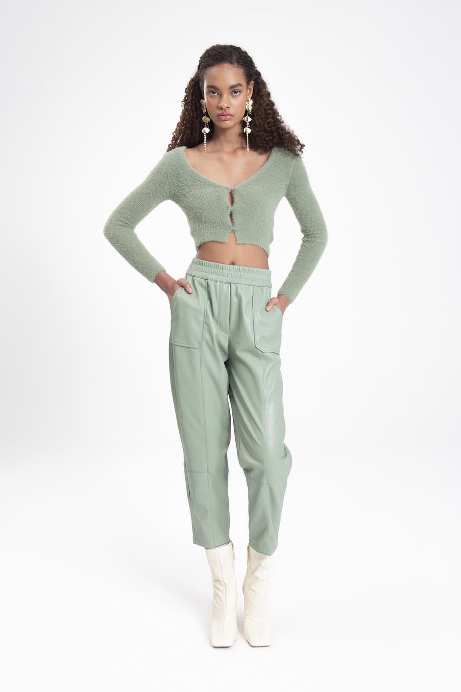 BSL Women Faux leather jogger pants - Town Country