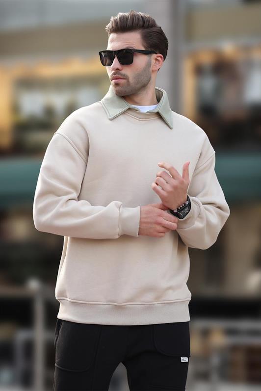 MDX Beige Polo Neck Men's Sweatshirt 7086 - East Orange