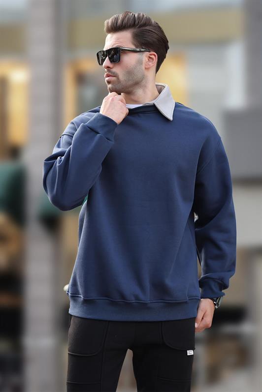 MDX Navy Blue Polo Neck Men's Sweatshirt 7086 - Löhne