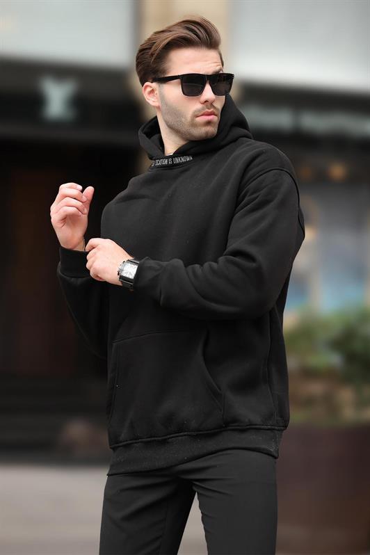 MDX Black Hooded Sweatshirt with Embroidery Detail 7099 - Hervey Bay