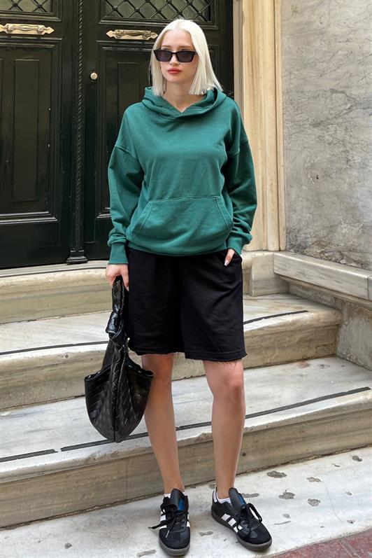 MDX Dark Green Hooded Oversized Pocket Sweatshirt MG2207 - Berdychiv