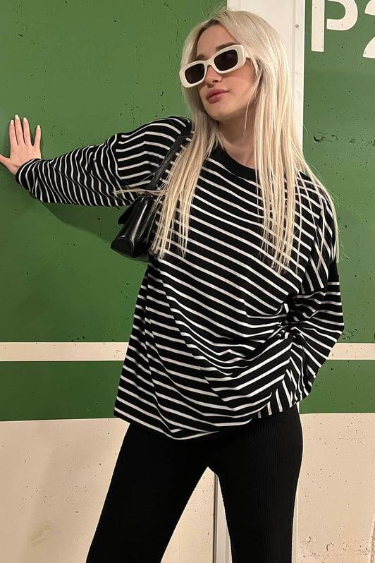 MDX Siyah Çizgili Sweatshirt MG2572 - Chattanooga