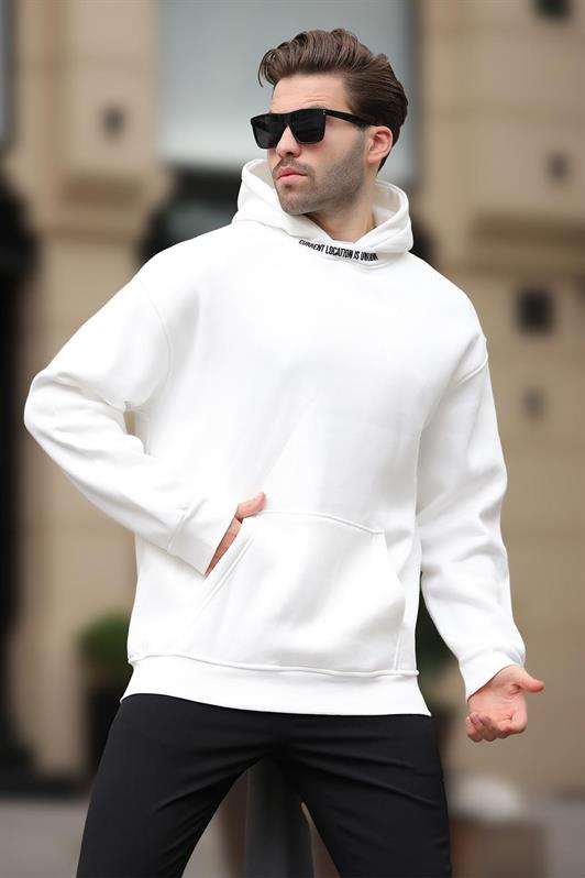 MDX White Hooded Sweatshirt with Embroidery Detail 7099 - Gillingham