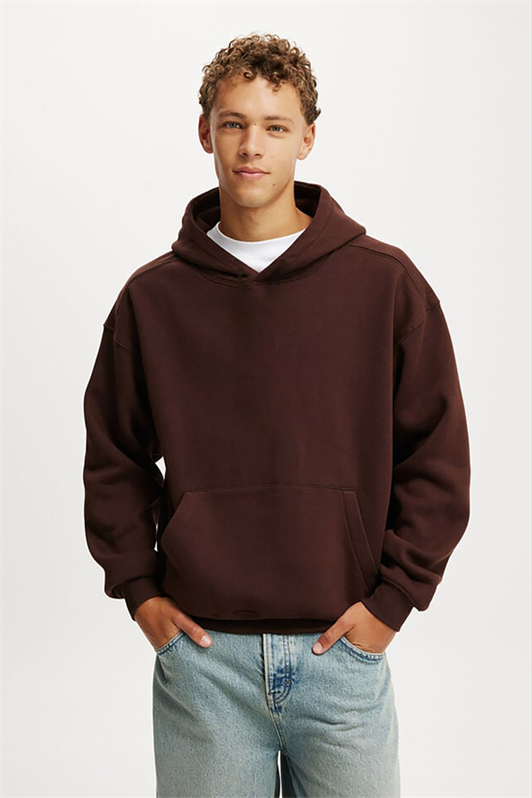 MDX Brown Hooded Kangaroo Pocket Men's Sweatshirt E7169 - Hasselt
