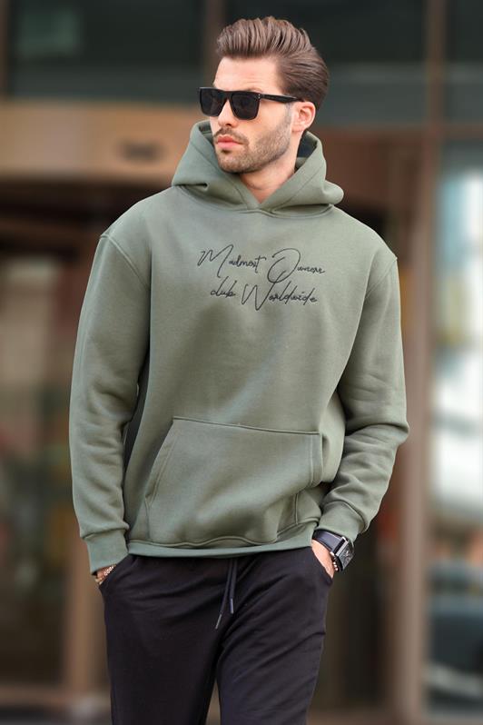 MDX Haki Hooded Pocket Detailed Printed Men's Sweatshirt 7064 - Hamilton