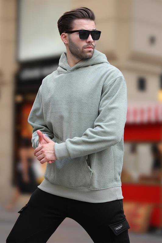 MDX Unripe Green Hooded Pocket Detailed Polar Men's Sweatshirt 7093 - Jerez de García Salinas
