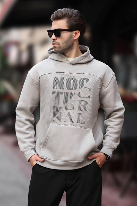 MDX Hooded Men's Sweatshirt with Printed Grey and Pocket Detail 7062 - Fredericton