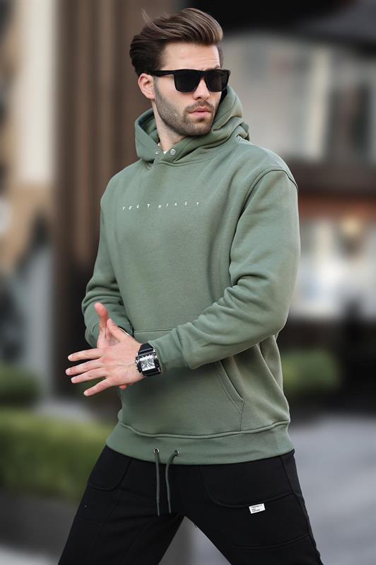 MDX Haki Hooded Printed Men's Sweatshirt 7077 - Richmond