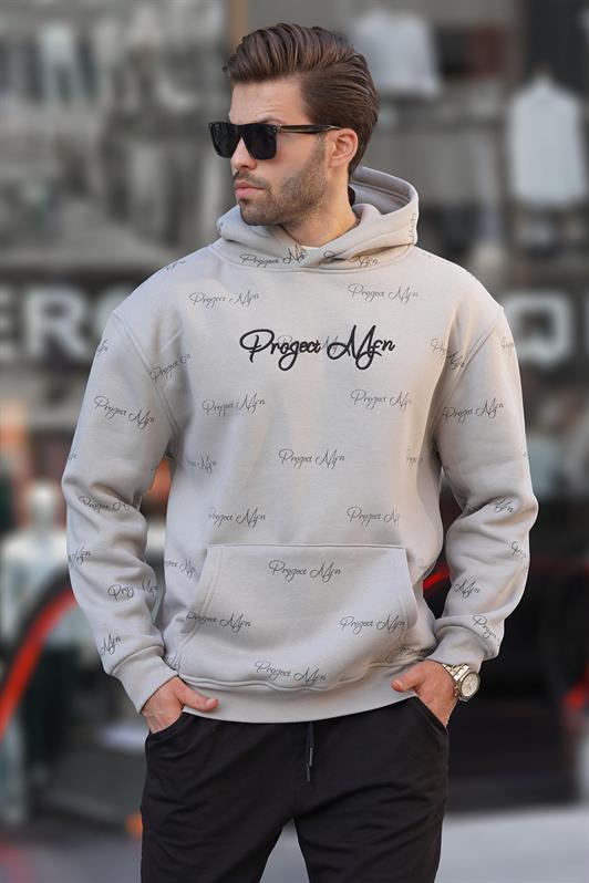 MDX Men's Sweatshirt with Hood and Printed Pocket Detail in Grey 7075 - Hilton Head Island