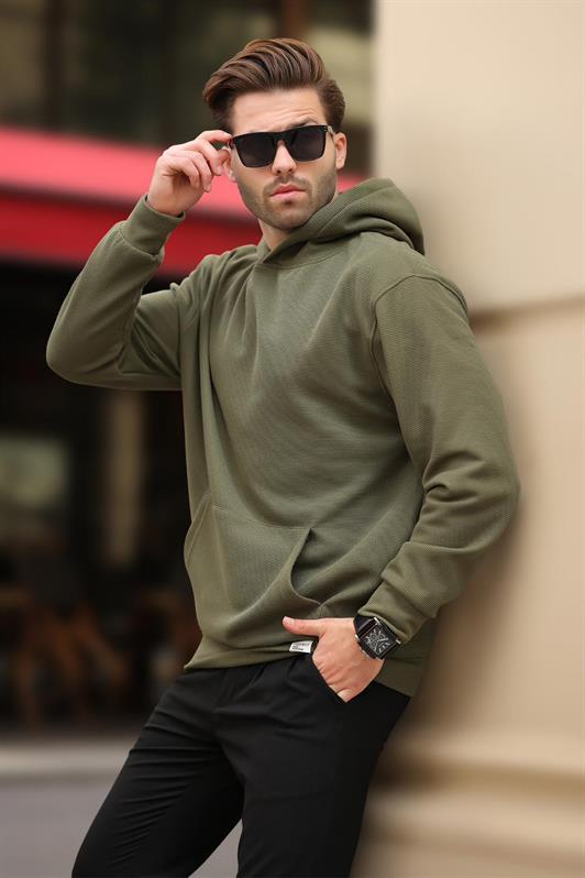 MDX Haki Hooded Sweatshirt with Pocket Detail 7095 - Middelburg