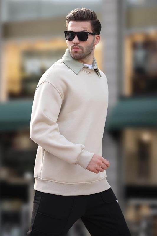 MDX Beige Polo Neck Men's Sweatshirt 7086 - East Orange
