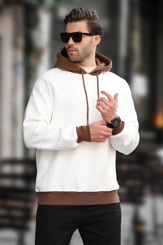 MDX Ecru Color Block Hooded Sweatshirt 7073 - Langen