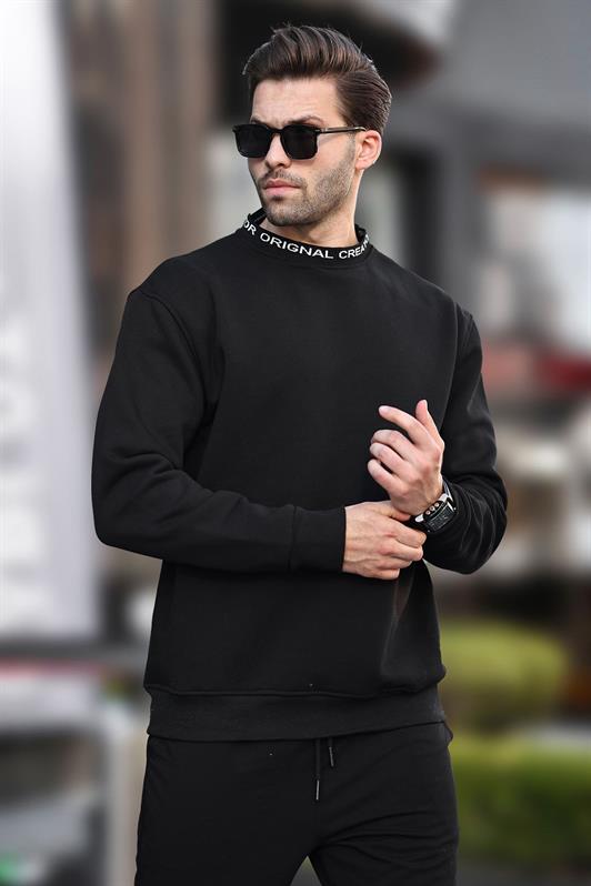 MDX Black Bicycle Collar Men's Sweatshirt with Shawl Collar 7047 - Ensenada