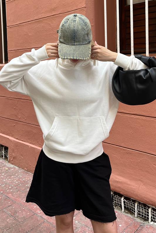 MDX Ecru Hooded Oversized Pocket Sweatshirt MG2207 - Maravatío de Ocampo