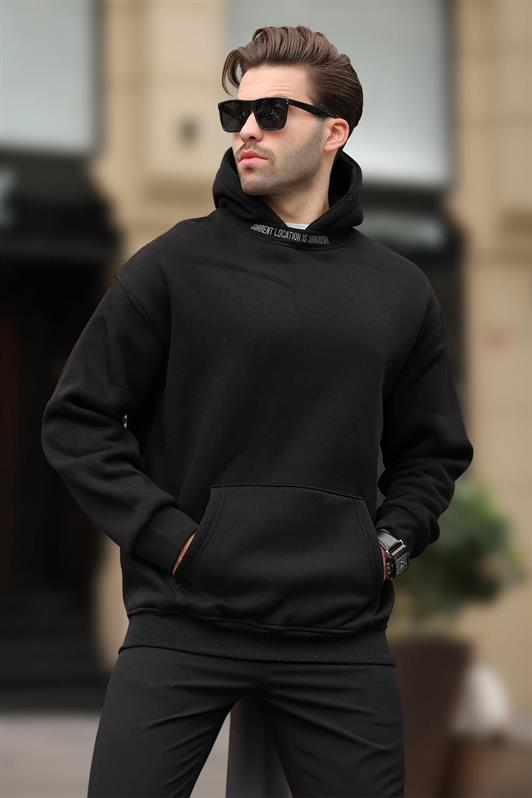 MDX Black Hooded Sweatshirt with Embroidery Detail 7099 - Hervey Bay
