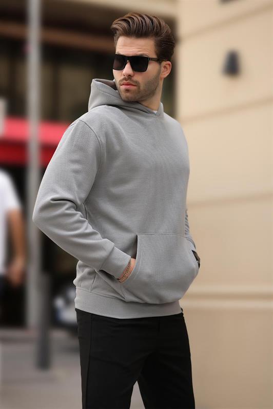 MDX Hooded Sweatshirt with Pocket Detail in Gray 7095 - Villagarcía de Arosa