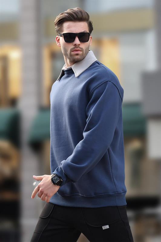 MDX Navy Blue Polo Neck Men's Sweatshirt 7086 - Löhne