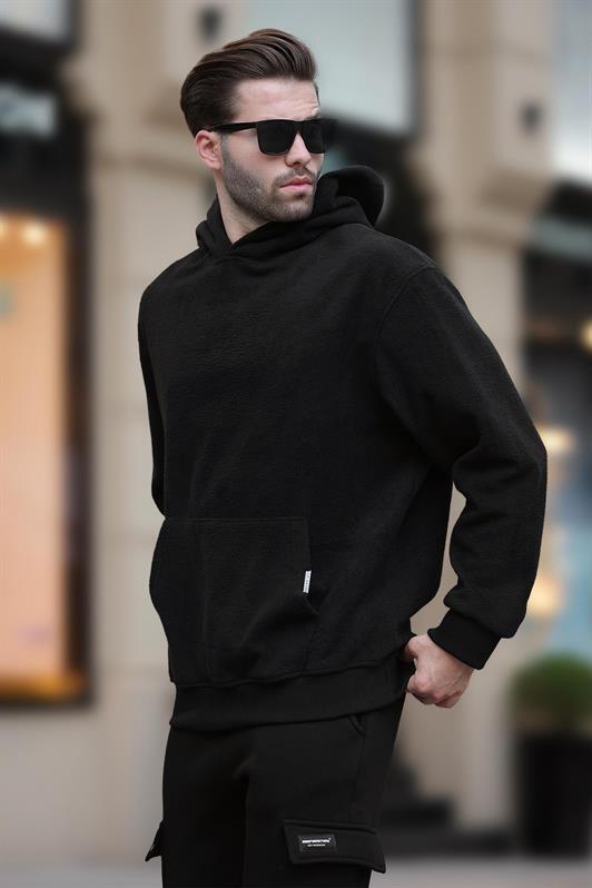 MDX Black Hooded Pocket Detailed Men's Polar Sweatshirt 7093 - Oranienburg