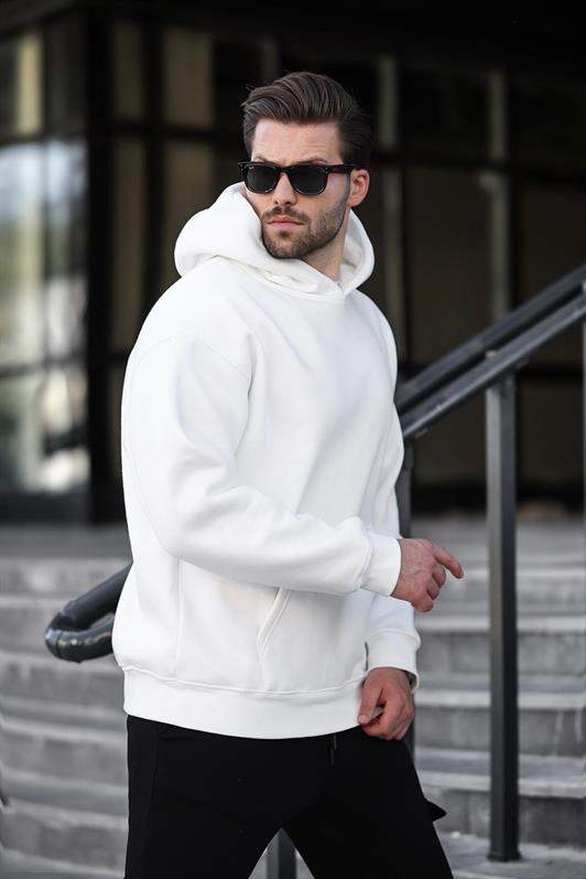 MDX Ecru Hooded Kangaroo Pocket Men's Sweatshirt E7169 - Pahrump
